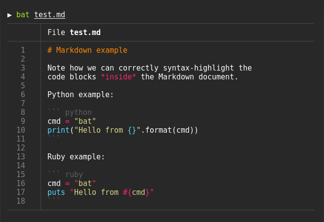 bat terminal screenshot