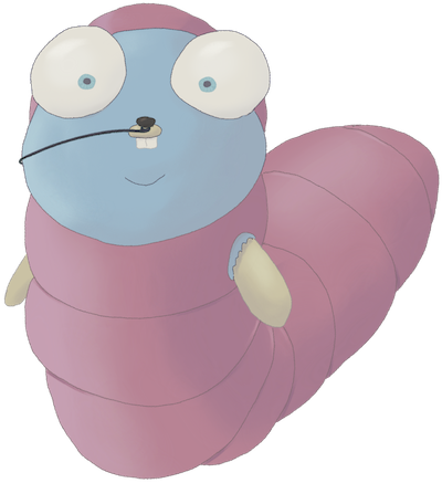 A Golang gopher dressed as a worm from the movie/book Dune